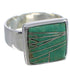 Heavy Turquoise Inlay Sterling Silver Ring Size 5-1/2 WX40014